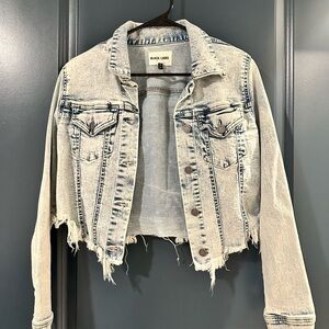 Black Label Light Wash Frayed Jean Jacket